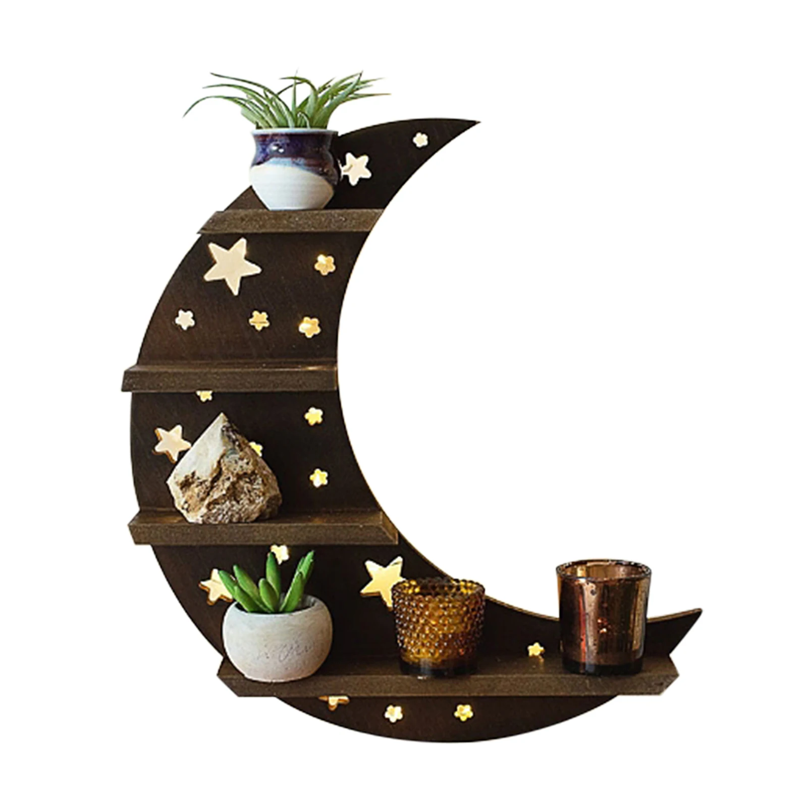

Wood Floating ShelvesWall Mounted Wood Shelves Finger Heart Shape Wall Decor For Bedroom Office Kitchen Room