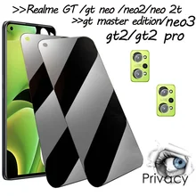 anti glare glass, privacy tempered glass on realme gt neo 2 3 neo2 lens protection realmi gt neo gt master edition gt neo 2 t 2t realme gt2 gt 2 pro neo3 peep-proof screen protector