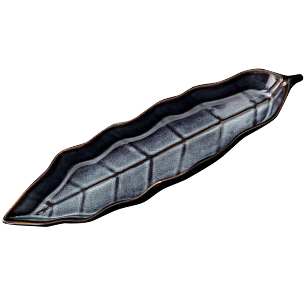 

Sushi Plate Serving Dish Tray Sashimiplatters Decorative Ceramic Shaped Leaf Japanese Dessert Snack Trays Appetizer Pasta