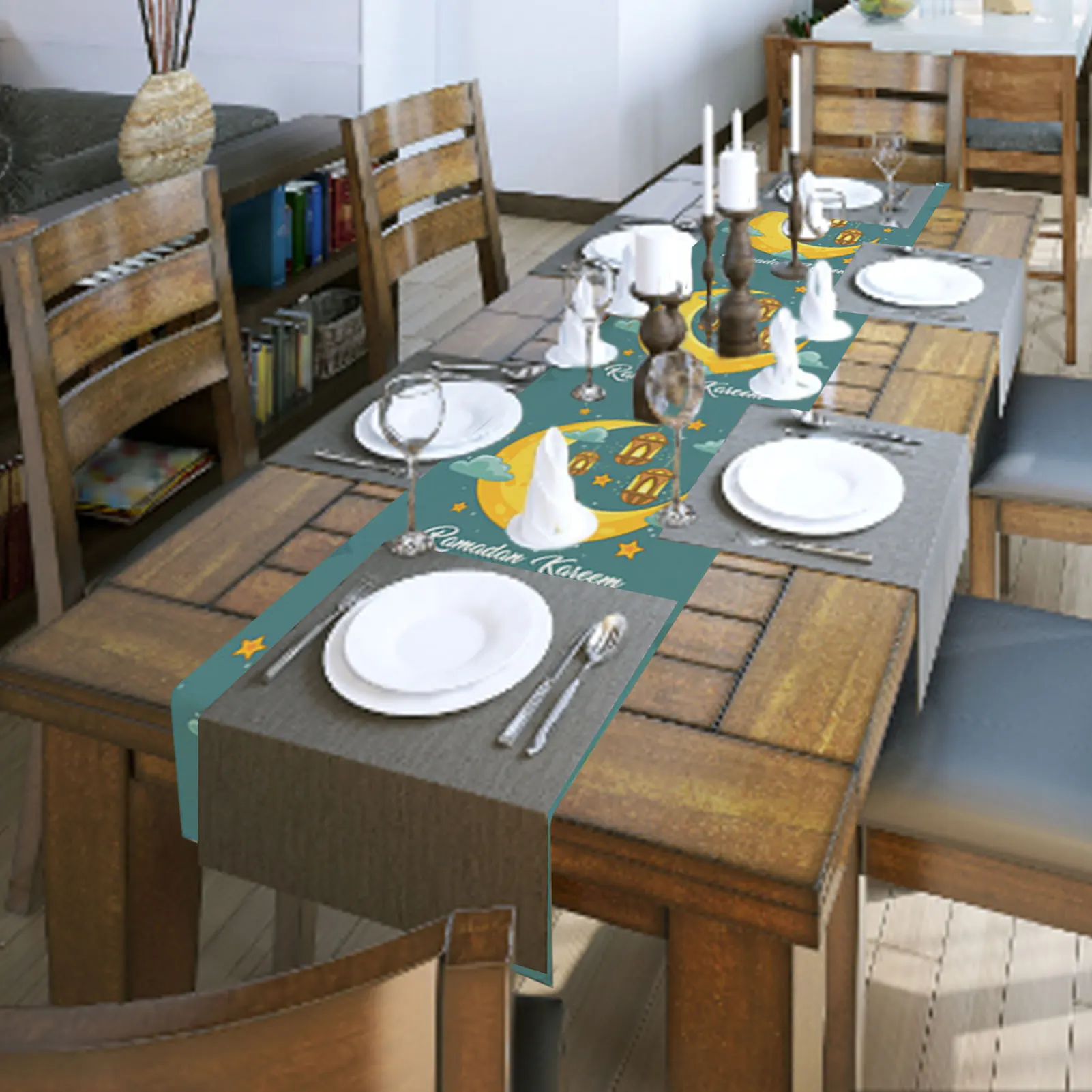 

Изоляционная прямоугольная скатерть Eid Mubarak, принадлежности для украшения одежды в мусульманском стиле