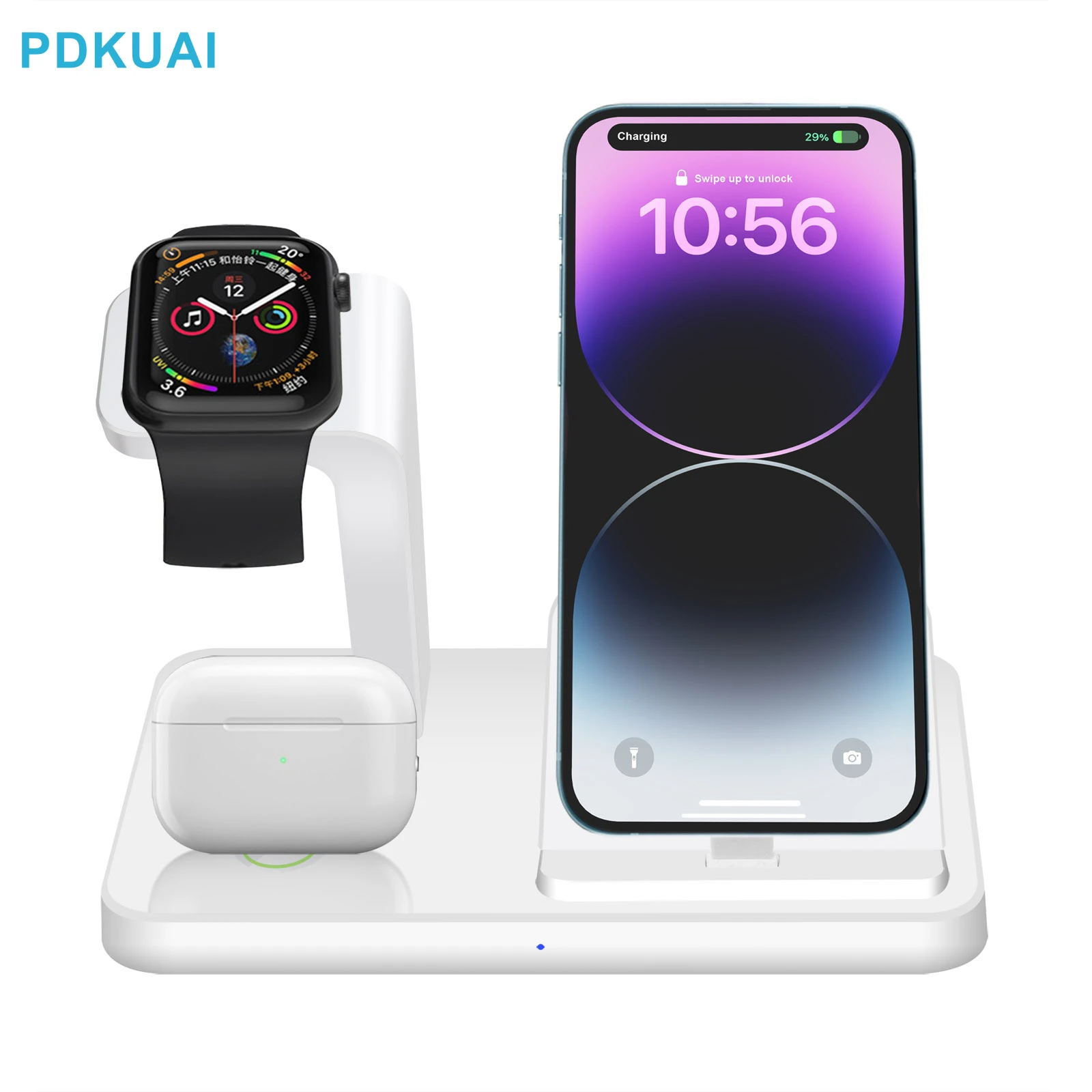 

Зарядная док-станция 3 в 1 для Apple, зарядная док-станция для нескольких устройств, подставка для быстрой беспроводной зарядки для iPhone 14 13 12 11 Pro Max iWatch Airpod