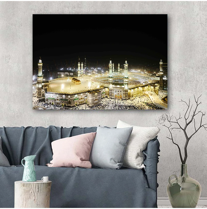 HD печать Mecca исламский сакральный пейзаж картина маслом религиозная архитектура