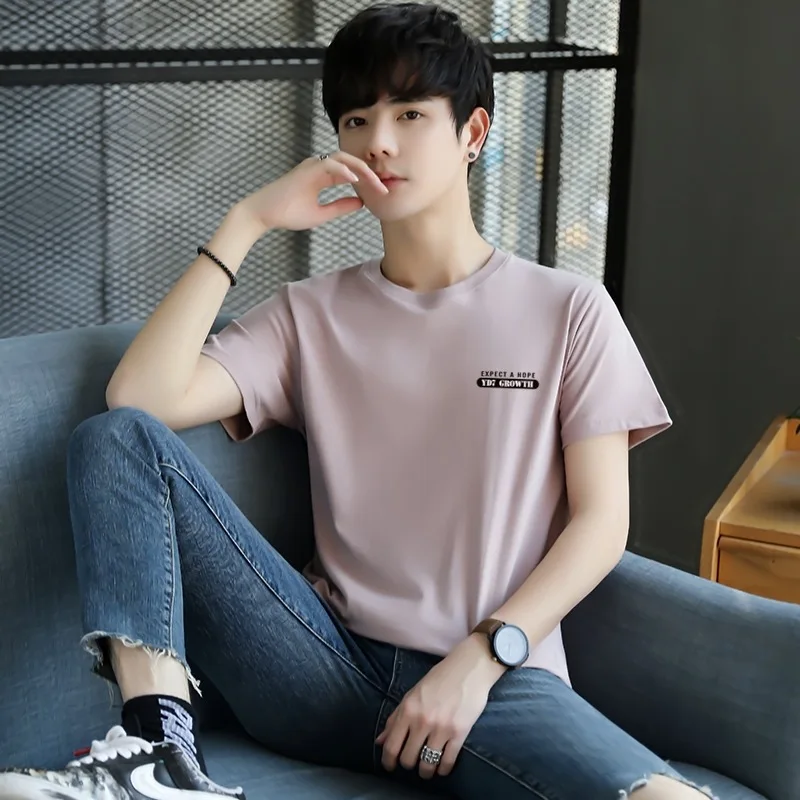 Футболка мужская с круглым вырезом и коротким рукавом из 2022 хлопка |