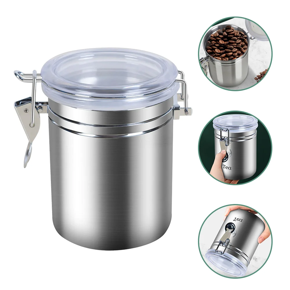 

Coffee Container Jar Bean Sealing Tea Canister Steel Storage Stainless Jars Grain Dispenser Cereal Food Organizer Cabinet
