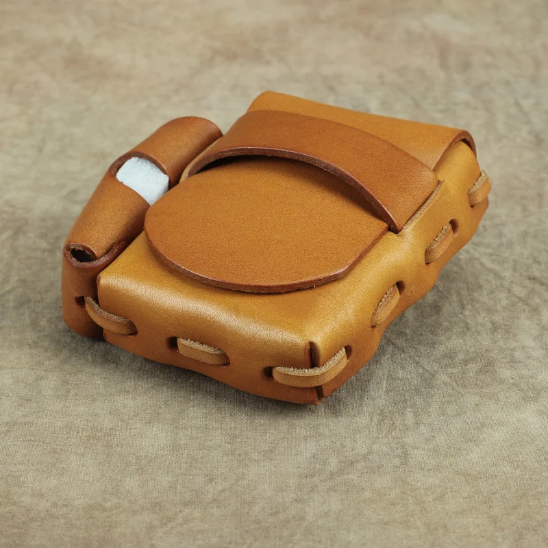 Vintage Men's Cigarette Case Leather Lighter Case Waist Bag Phone Retro Pocket Pouch Belt Bag for Man
