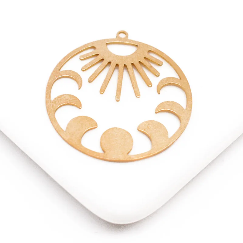 

Круглые Подвески WZNB 5 шт. для изготовления ювелирных изделий, необработанная латунь, небесный солнце, луна, самодельные серьги, браслет, ожерелье, аксессуары