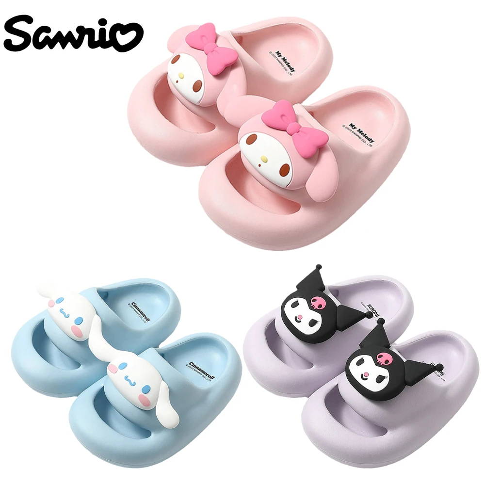 

Sanrios Kawaii Kuromi My Melody Cinnamoroll Children Slippers Summer Boys Girls At Home Bathroom Soft Sole Antiskid Sandals