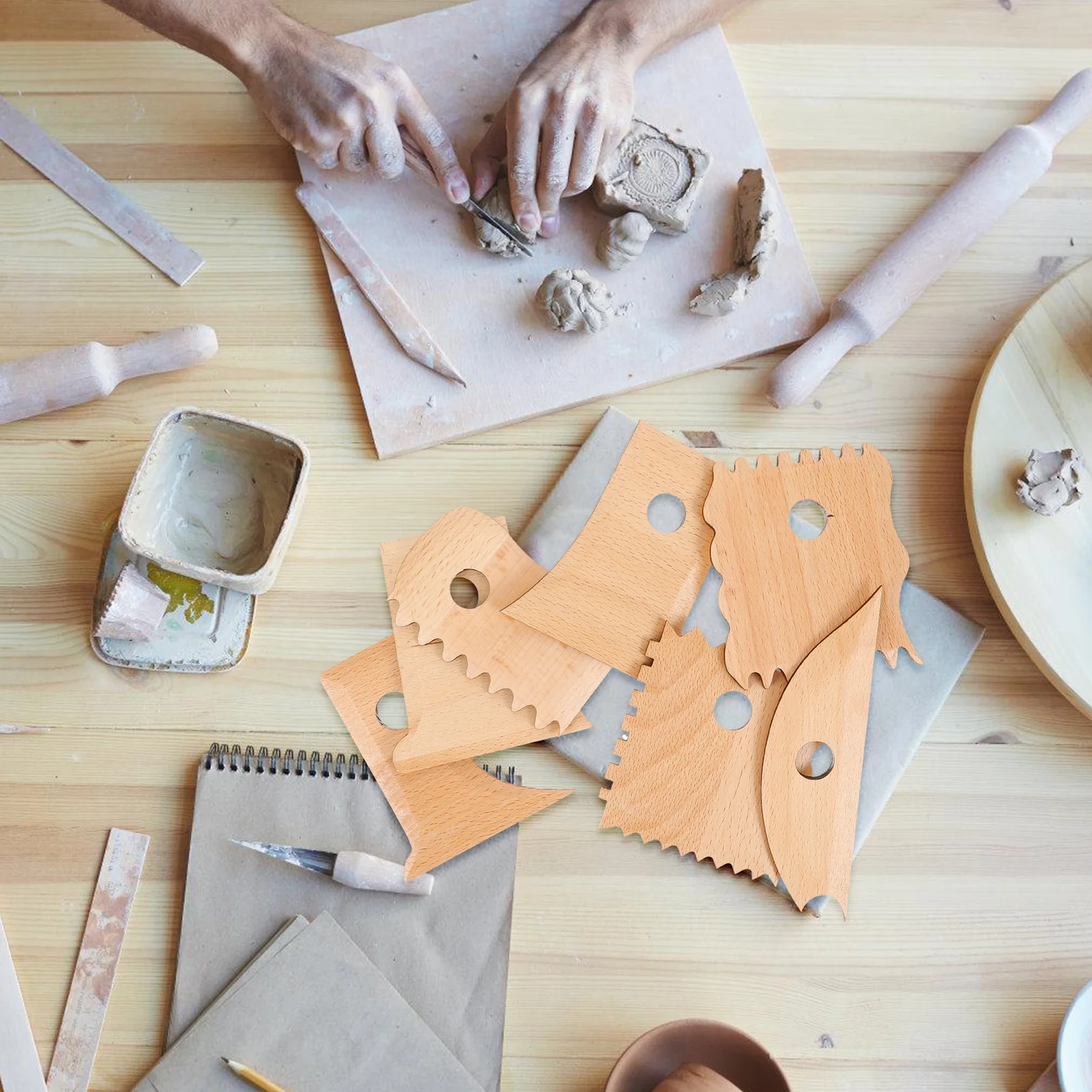 ceramiczna glina 7 sztuk narzędzie do rzeźbienia DIY ręczne narzędzia i materiały garncarskie skrobaki Carve tworzenie rzeźb