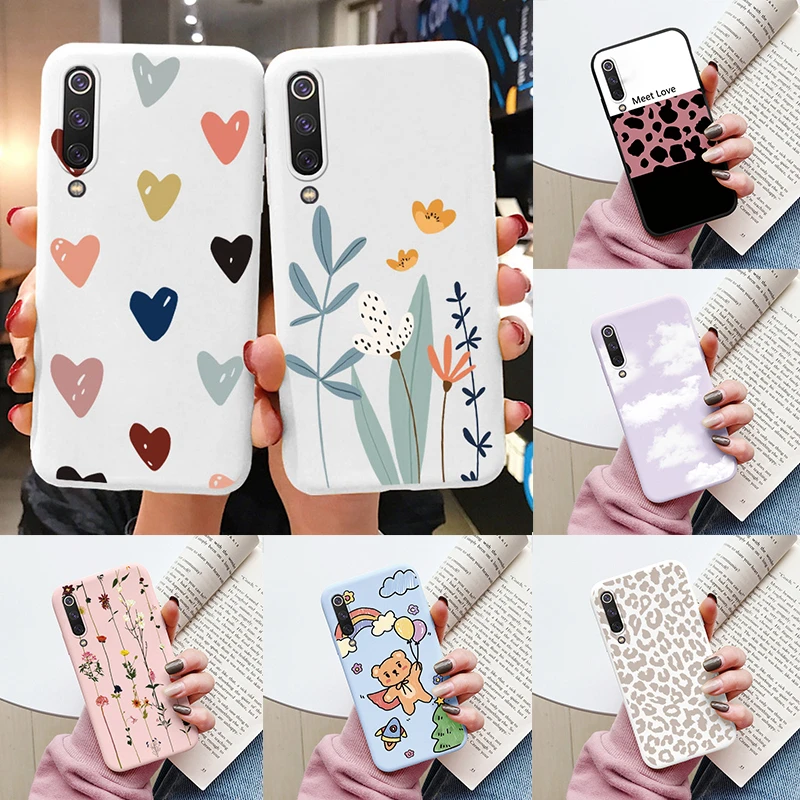 Flower Phone Case For Xiaomi Mi A3 A 3 Lite Funda Cute Heart Cartoon Owl Xiaomi A3Lite MiA3 Matte Soft TPU Back Cover Protective