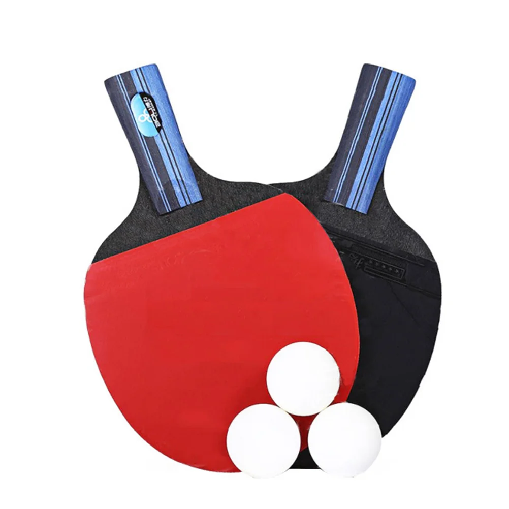 

Table Tennis Racket Double Side Reverse Rubber Faced Beginner Training Ping-pong Board Table Tennis Racket Set (Long Handle,