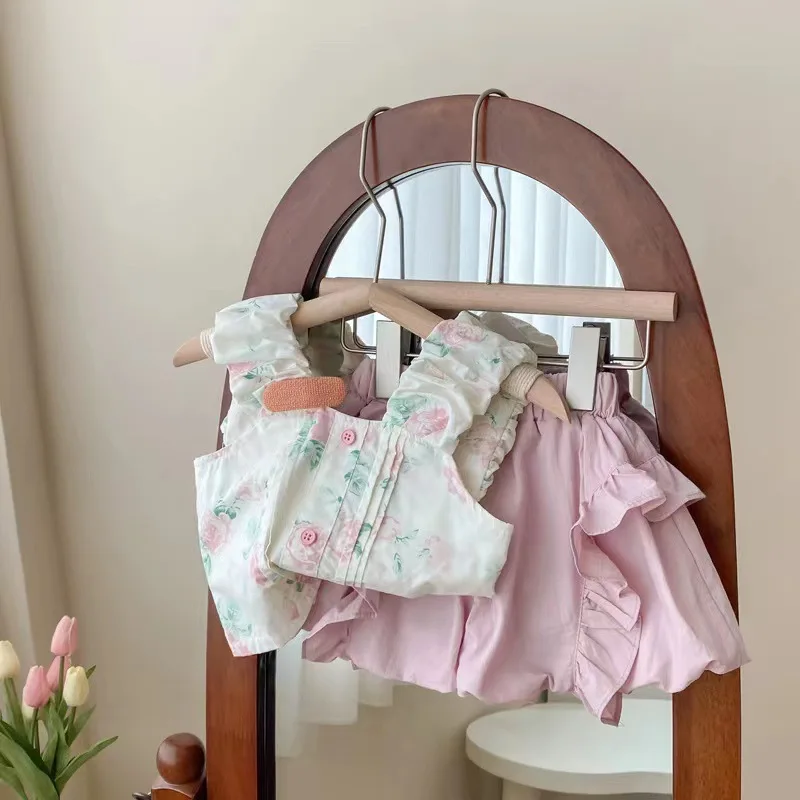 Детские комплекты для девочек летние корейские топы на бретельках с