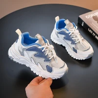 boys sneakers 2022 fashion new lace up kids girls breathable round toe running shoes children non slip school sport shoes