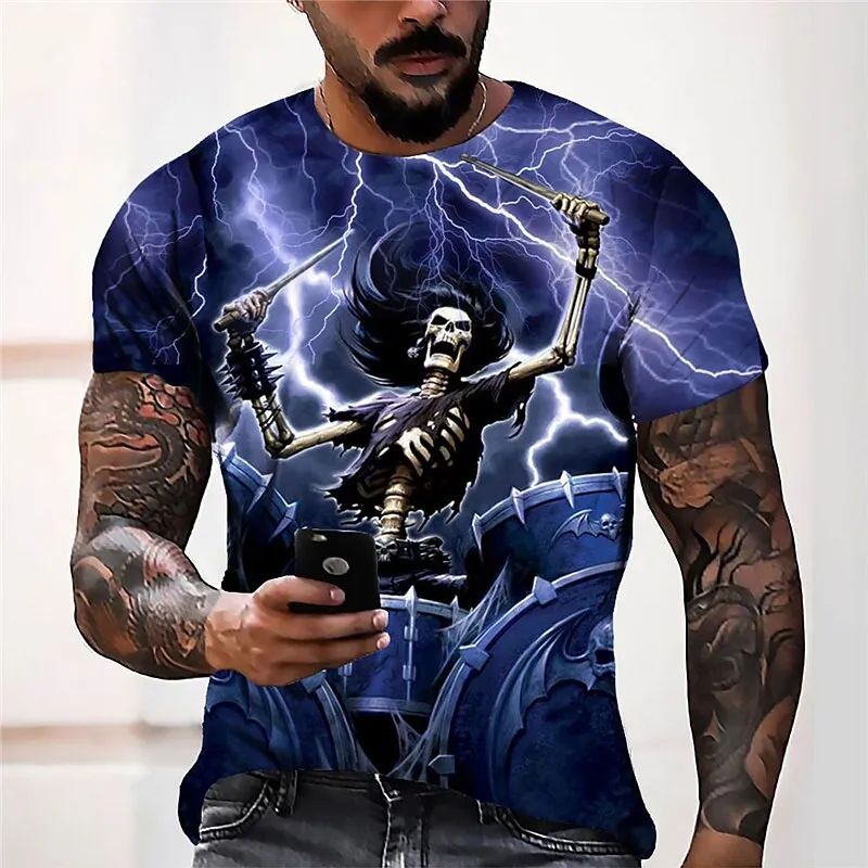 

Новинка лета 2023, Мужская футболка большого размера, повседневная крутая футболка с цифровой 3D печатью и молнией, футболка с коротким рукавом, бесплатная доставка