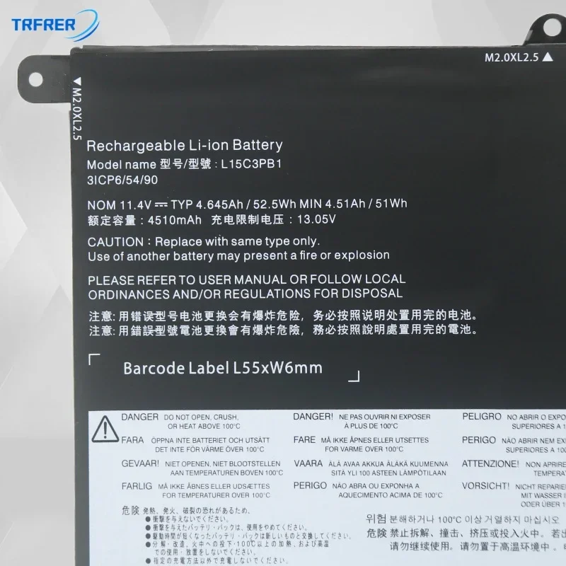 L15c3pb1 аккумулятор для ноутбука Lenovo IdeaPad высокого качества 11 4 В 52 5 Втч l15m3pb0 330s-14ikk