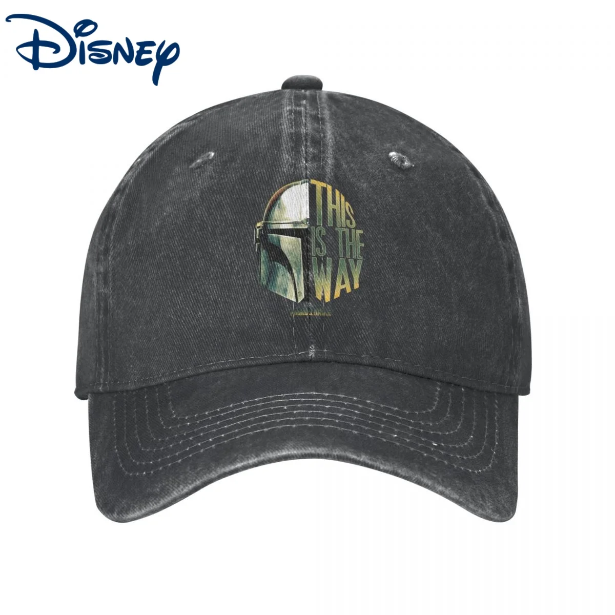 

The Mandalorian This Is The Way Helmet Baseball Caps Unisex Style Distressed Washed Snapback Cap Workouts Adjustable Fit Hats