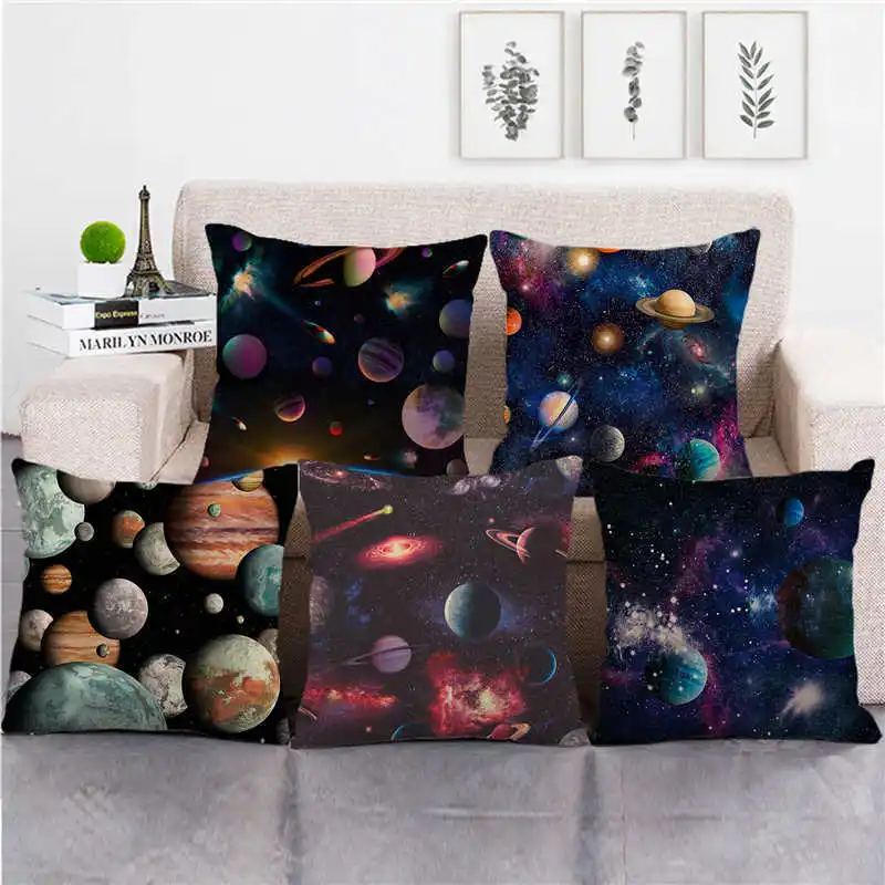 

Colorful Star Universe Pillowcase Home Bedroom Living Room Decoration Pillowcase Beautiful Space Galaxy Planet Pillowcase
