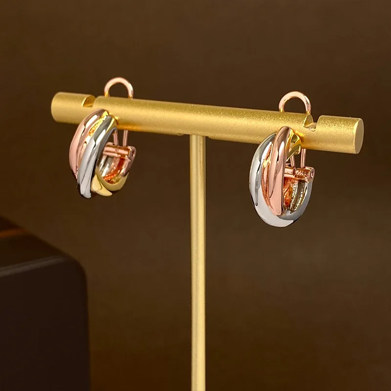 Женские серьги-Клипсы из нержавеющей стали трех цветов