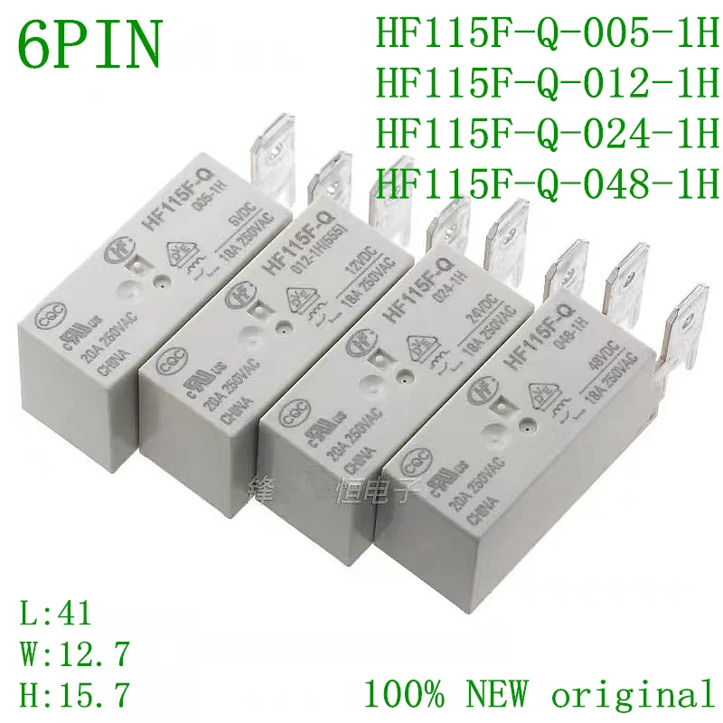 Реле HF115F-Q 048-1H 024-1H JQX-115F-Q 012-1H JQX-115F-Q-005-1H 5 В постоянного тока 12 24 48 100% новый