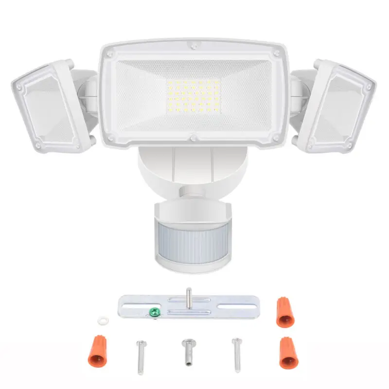 

230V 3 Head LED Security Light 42W Motion Sensor Lights Outdoor Adjustable Flood Lights IP65 Waterproof 3000LM 6000K