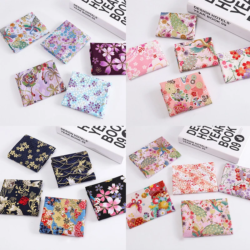 

5 Pieces/Set Cotton Japanese Style Patchwork Cloth DIY Handmade Sewing Supplies Flower Pattern for Household Nice Gift