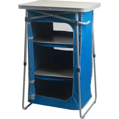 3-Shelf Collapsible Cabinet with Table Top, Blue, 23