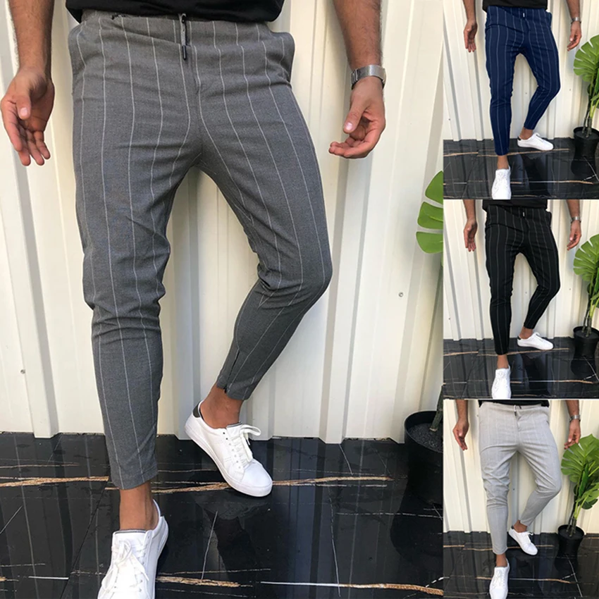 

Men's Pants Striped Joggers Trousers Male Hip Hop Casual Pants Summer Social Slim Fit Streetwear Clothing Sweatpants Trousers