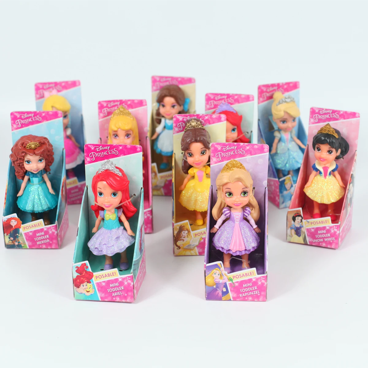 Disney Mini Toddler Posable Princess Merida Rapunzel Belle A