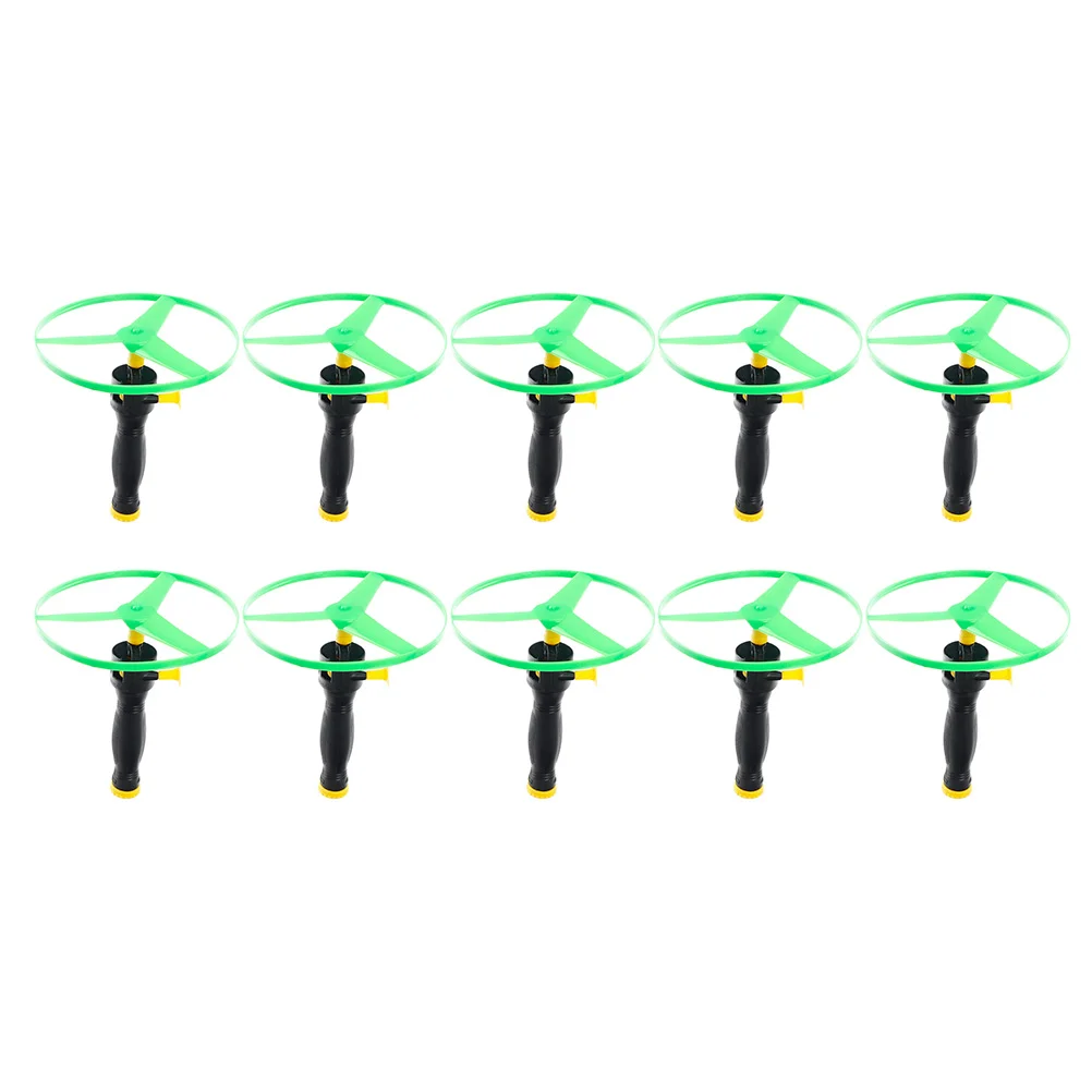 

10 Pcs UFO Children's Flying Saucer Toy Outdoor Play Toys Kids Disc Launcher Plastic Helicopter