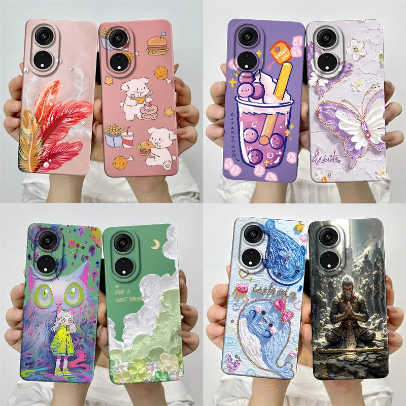 For OPPO A98 CPH2529 Case Capa for F23 CPH2527 Silicone Soft Phone Funda Sweet Painted Printed Protective Back Cover Coque
