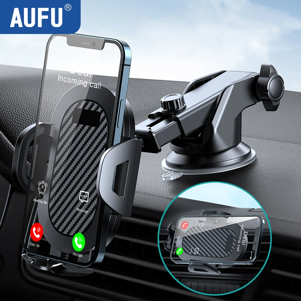 

Автомобильный держатель для телефона на присоске AUFU, подставка для GPS-навигатора, мобильный сотовый держатель для iPhone, Xiaomi, Samsung, смартфона 360, подставка с креплением