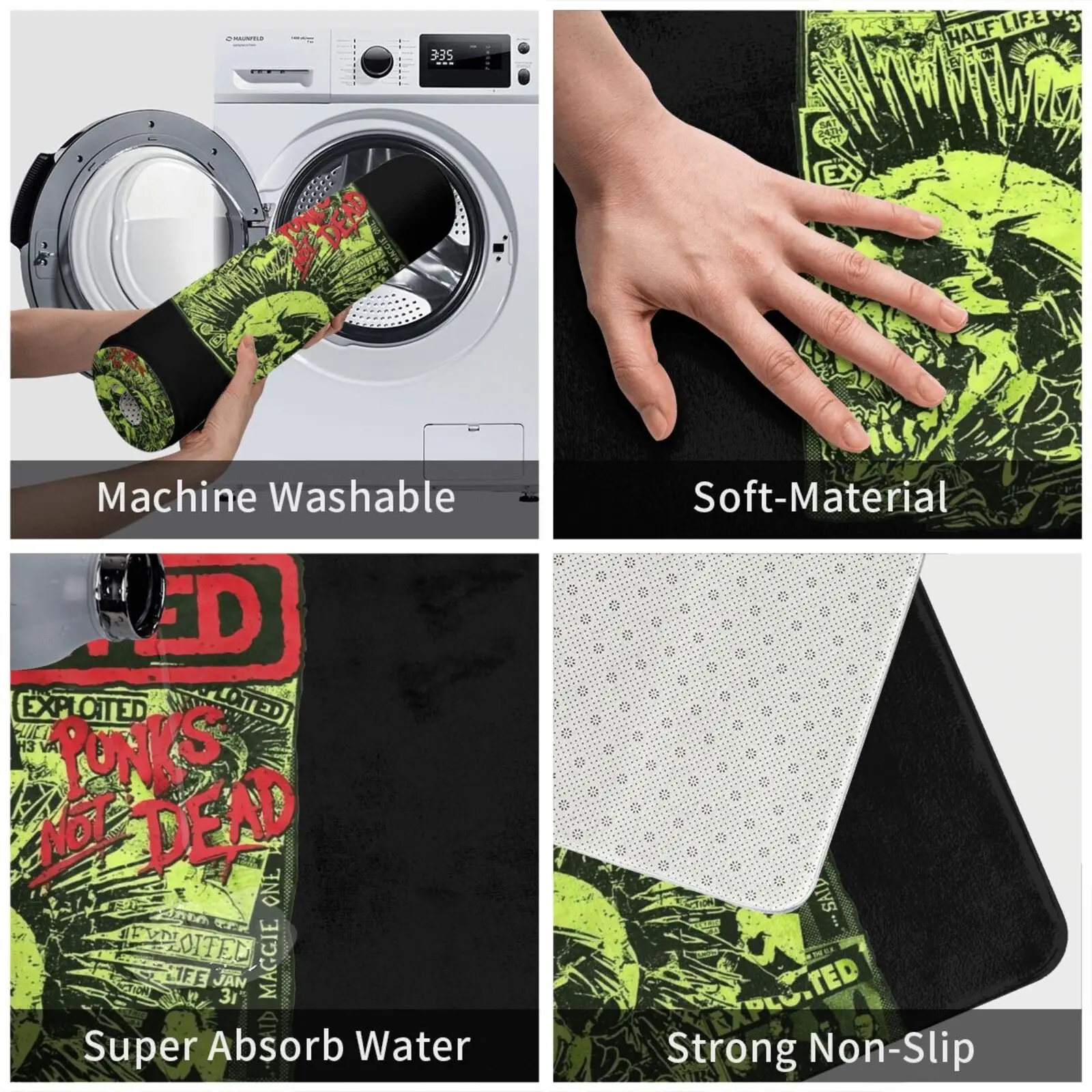 Жесткий металлический коврик в стиле панк противоударный |