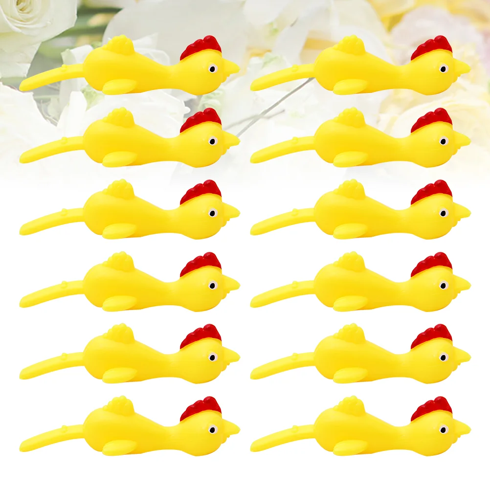 

16 Pcs Prank Prop Chick Toys Animal Shooter Catapult Stretchy Boys Chicken Anti-stress