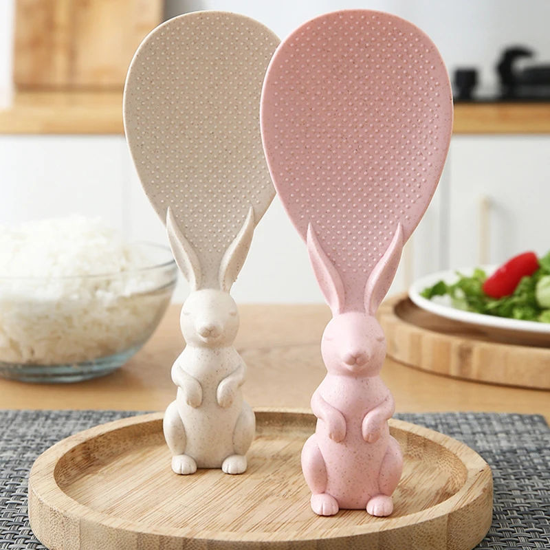 

Cute Little Rabbit Rice Spoon Creative Household High Temperature Resistant Scoop Spoon Children Spoon Kitchen Items