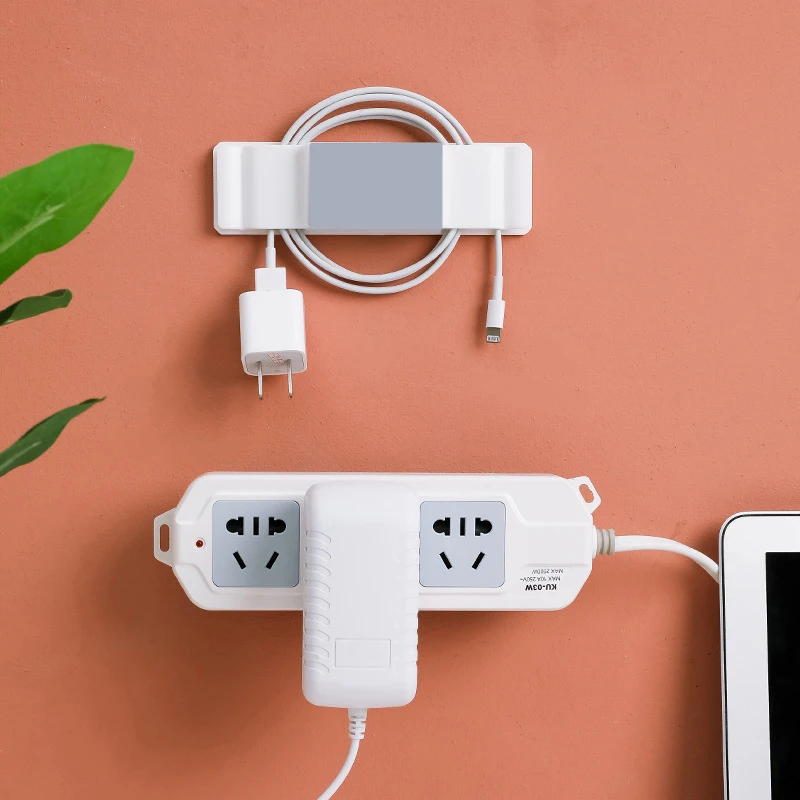 

NEW Non-Marking Hooks Socket Holders Wall-mounted Power Cord Storage Strong Sticky Hook for Sockets Hook-free Punching Bracket