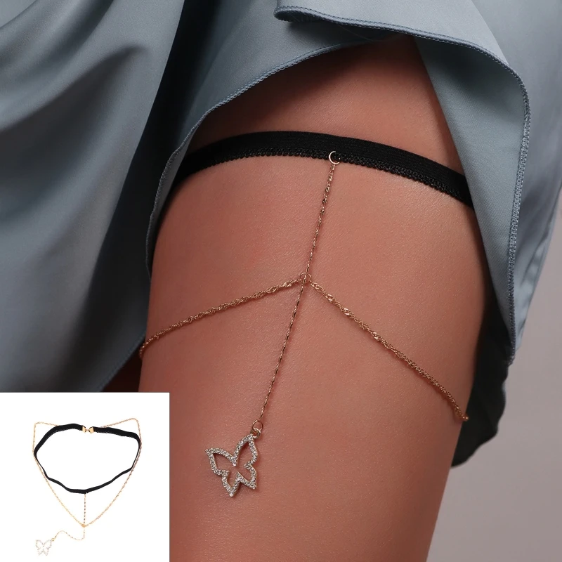 

Модная женская цепочка для ног с подвеской, Готическая цепочка на бедро, милая летняя бижутерия для ночного клуба, Пляжная бижутерия для веч...