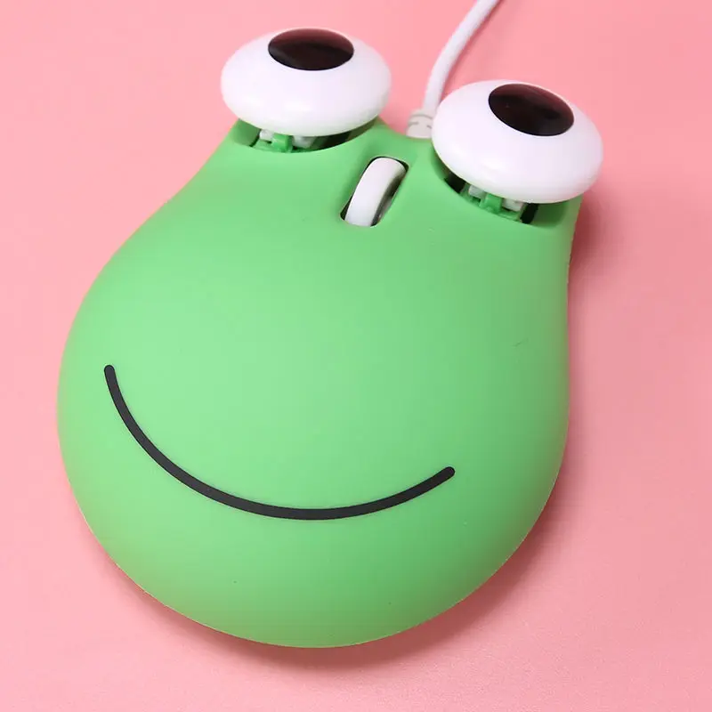 

Wired Cute Animal Mouse Cartoon Jumping Frog Design Mause DPI 3D USB Optical Computer Kids Mice With Mouse Pad For PC Laptop