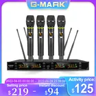 Беспроводной микрофон G-MARK G440XFM, 4-канальный ручной динамический для дома, караоке вечерние НКИ, сцены, церкви, свадьбы