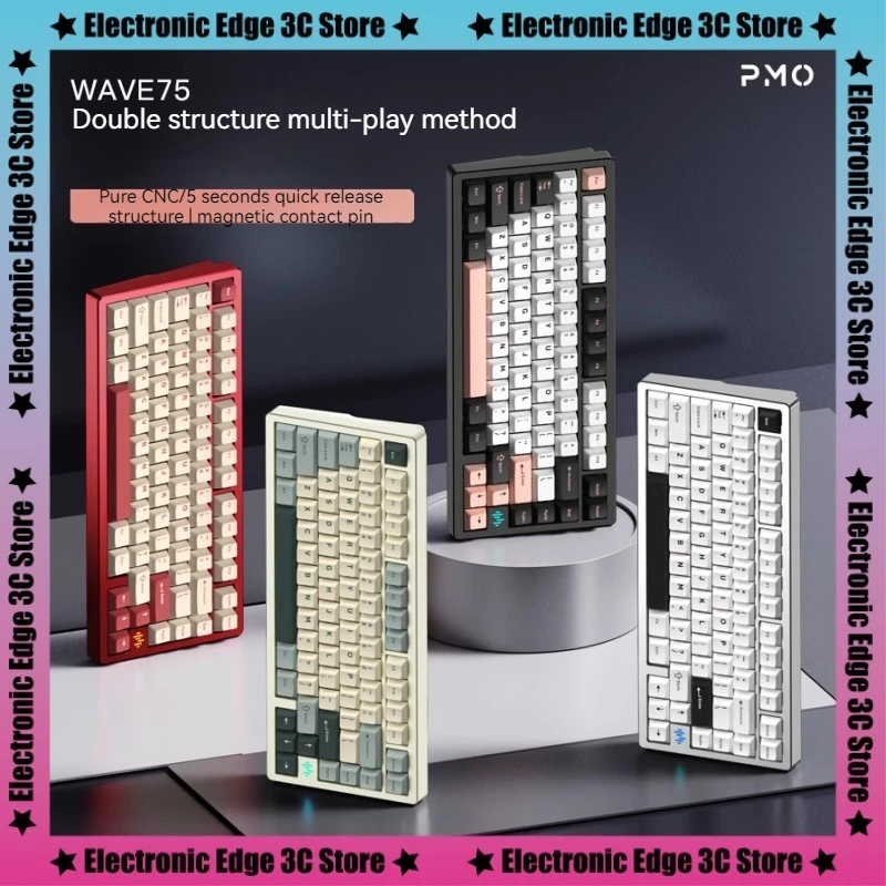 Механическая клавиатура PMO WAVE75 81 клавиша алюминий с ЧПУ беспроводная Bluetooth