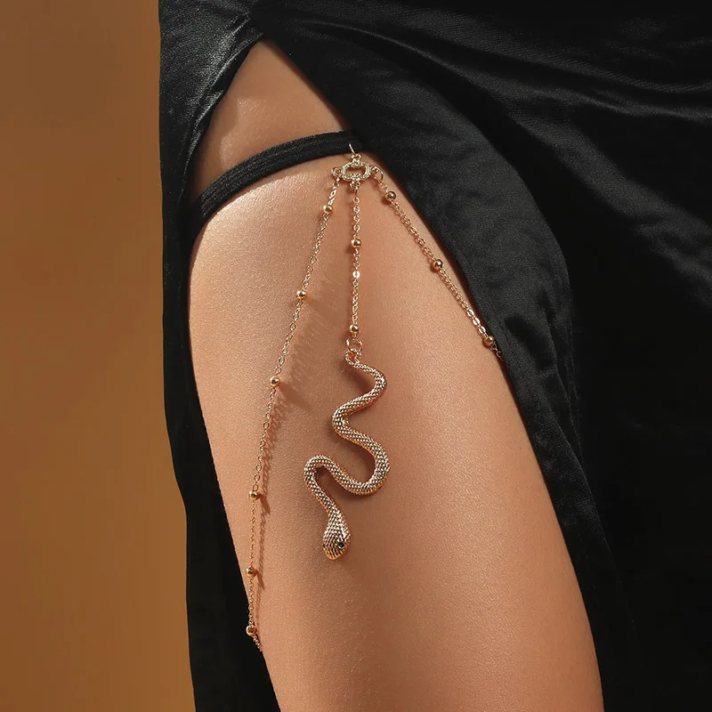 

Creative exaggerated stretch snake long leg chain female Bohemian trend multilayer chain body chain jewelry