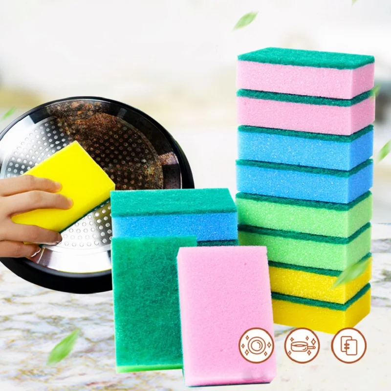 

10 Pcs Dishsponge Dishcloth Dishcloth kitchen double-sided cleaning brush pan dishsponge household dishsponge