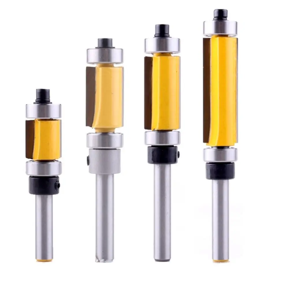 

6.35MM Router Bit Shank Milling Trimming Cutter Carving Double Bearing Straight Router Bit For Woodworking Cutting Tool