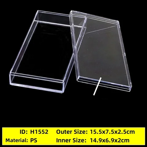 Квадратные прозрачные пластиковые коробки для хранения ювелирных изделий, бусин, поделок, фотографий, упаковочная коробка, 1 шт.