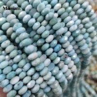 mamiam natural dominica larimar faceted rondelle charm beads 4x8mm loose stone diy bracelet necklace jewelry making design