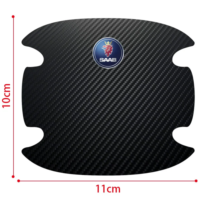 4 шт. наклейки на дверные ручки автомобиля из углеродного волокна устойчивые к