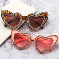 retro love heart shining hip hop diamond sun glasses heart sunglasses sunglasses for women heart shaped