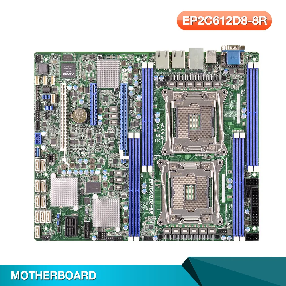 Server Motherboard For EP2C612D8-8R For ASROCK DDR4 LGA2011 C612 Support E5-2600/4600 V3
