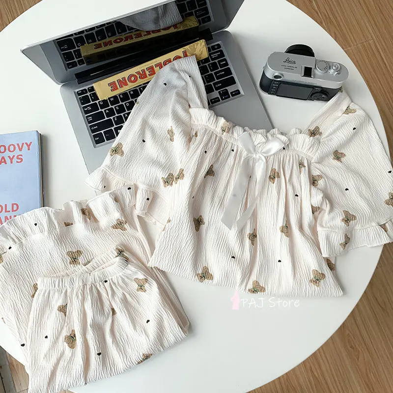 Summer Pijama Print Women's Pajama Sets Short Sleeves Sleepwear Pajamas Large Size 6XL Home Wear Nightwear Home Clothing