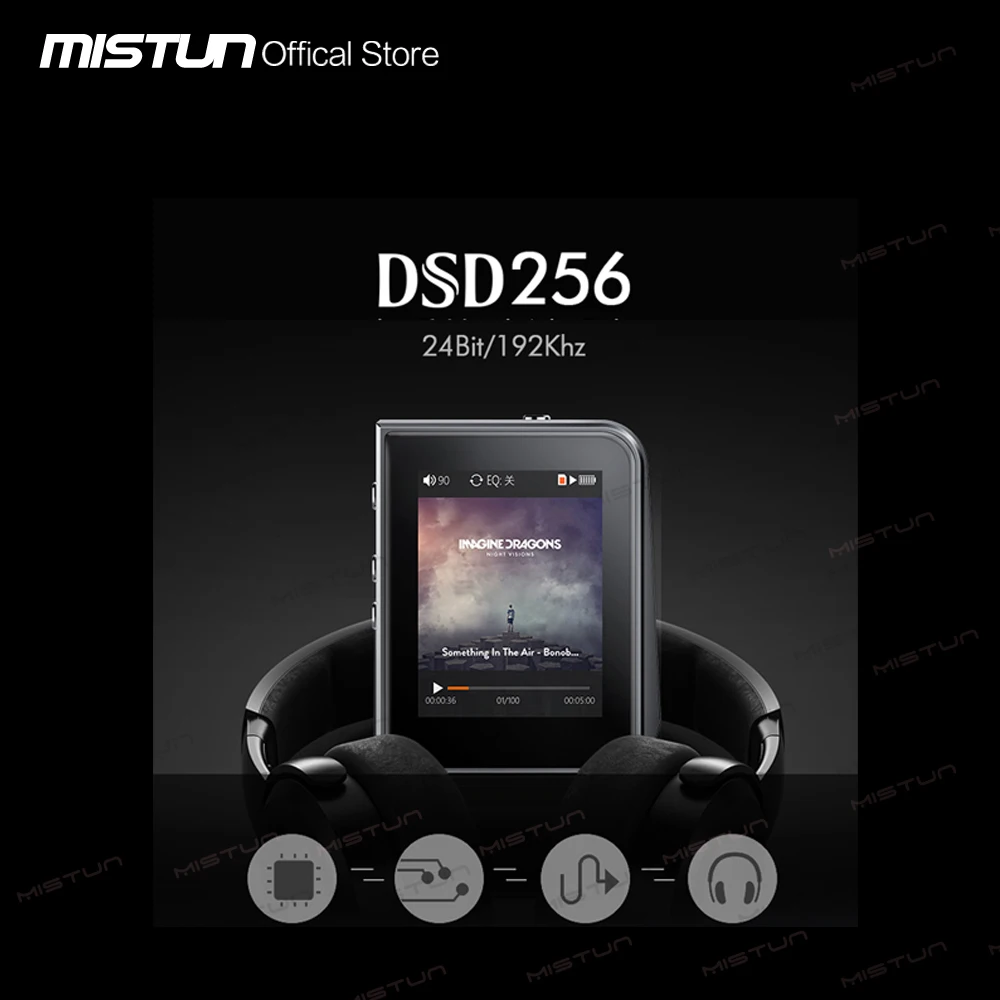 Музыкальный mp3-плеер DSD256 Hi-Fi плеер без потерь ЦАП DSP твердое декодирование Hi-Res