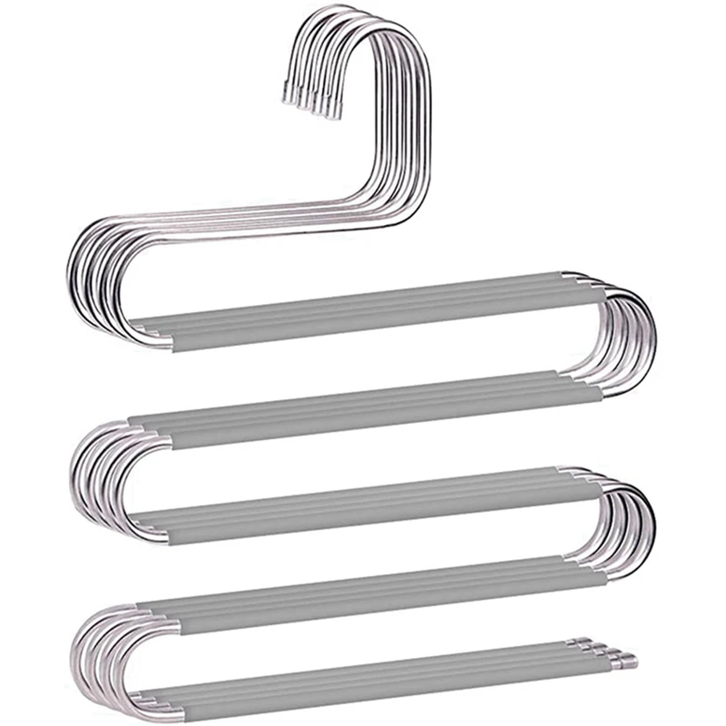 

S-Shaped Pants Hanger Stainless Steel Hanger Closet Organizer Pants Jeans Scarf Pants Tie Towel