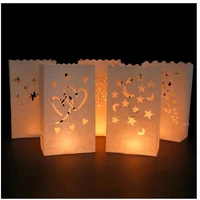 10pcs wedding heart tea light holder luminary paper lantern candle bag home holiday party romantic wedding decoration supplies